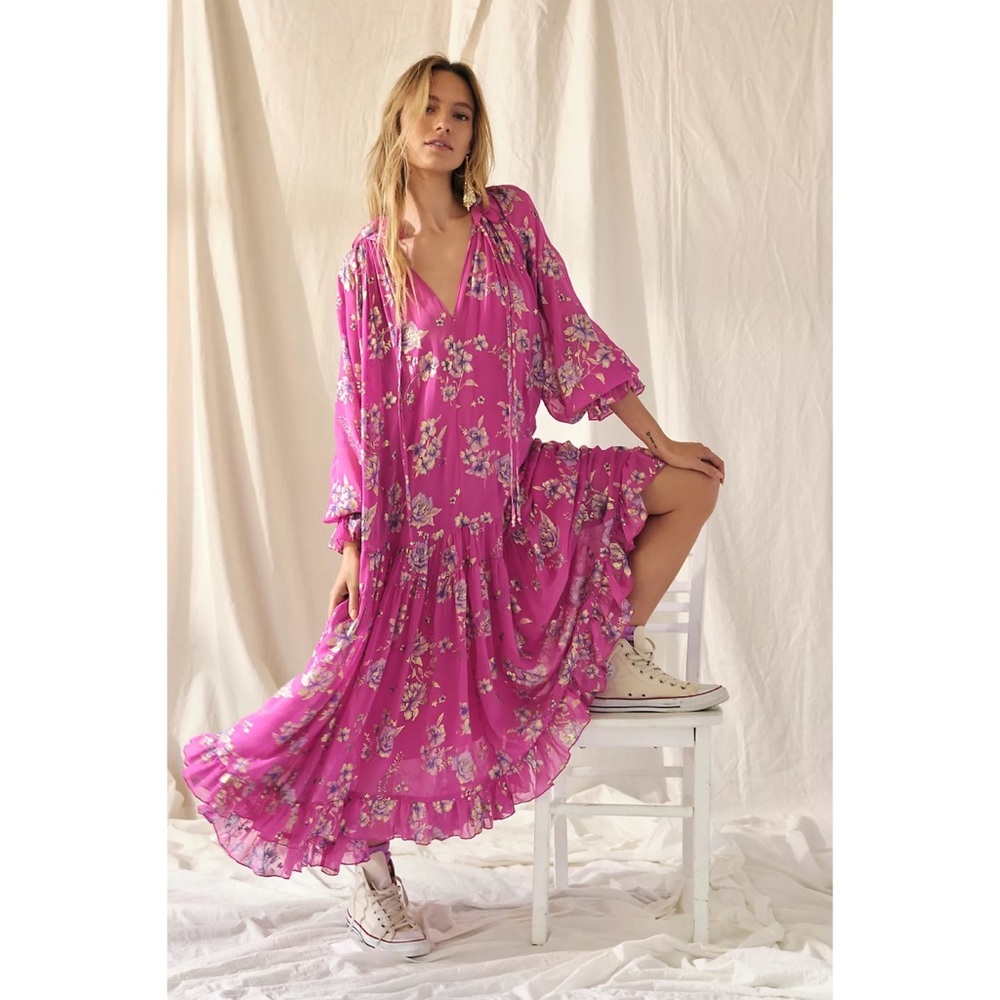 Free People Pink Floral Maxi Dress